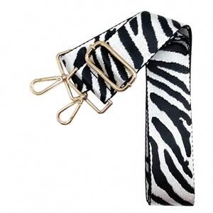 NEW CTHRU women's tiger print adjustable crossbody bag strap in black and white